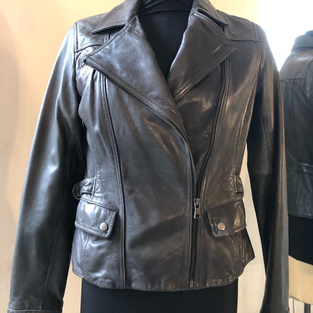 Banana Republic Black Leather Moto Jacket